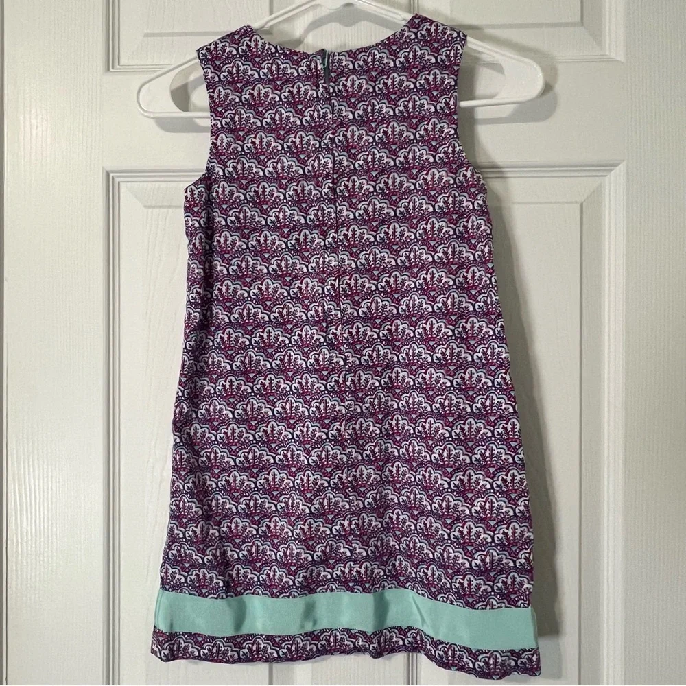 Vineyard Vines Girl’s Pink & Blue Tunic Scalloped Print Sleeveless Dress Size 7